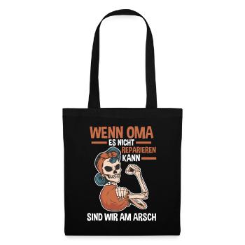 Großmutter Großmama Omi Oma - Stoffbeutel - Schwarz - Vorne