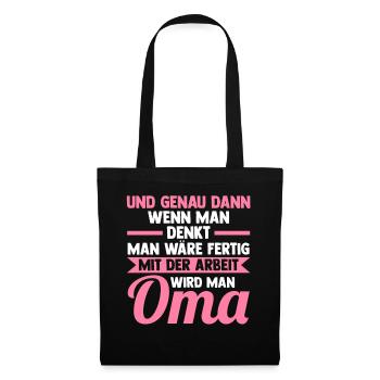 Großmutter Großmama Omi Oma - Stoffbeutel - Schwarz - Vorne