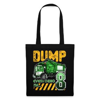 Garbage Truck 8th Birthday 8 Years Old Birthday - Tote Bag - black - Front