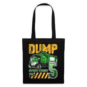 Garbage Truck 5th Birthday 5 Years Old Birthday - Tote Bag - black - Front