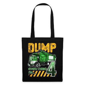 Garbage Truck 4th Birthday 4 Years Old Birthday - Tote Bag - black - Front