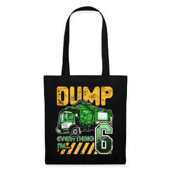 Garbage Truck 6th Birthday 6 Years Old Birthday - Tote Bag - black - Front