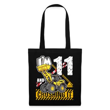 I'm 11 & Crushing It 11th Birthday Boys Excavator - Tote Bag - black - Front