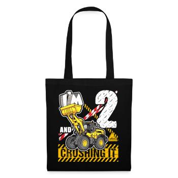 I'm 2 & Crushing It 2nd Birthday Boys Bagger - Stoffbeutel - Schwarz - Vorne
