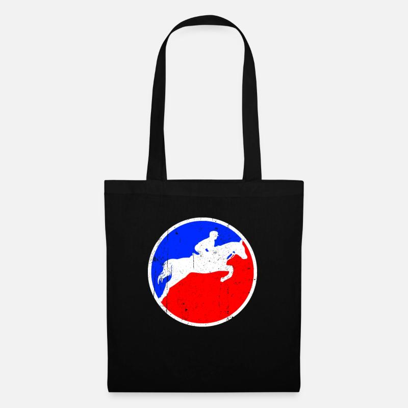 Pferde Reiten Logo - Stoffbeutel - Schwarz