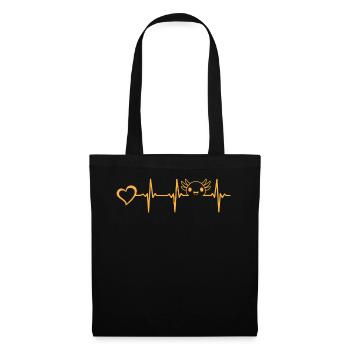 Axolotl Lover Kawaii Axolotl Heartbeat Heart - Tote Bag - black - Front