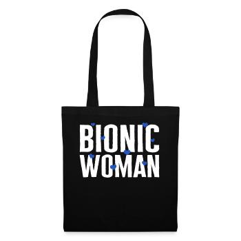 Hüft-OP-Shirt, Bionic Woman Hearts Tee, - Stoffbeutel - Schwarz - Vorne