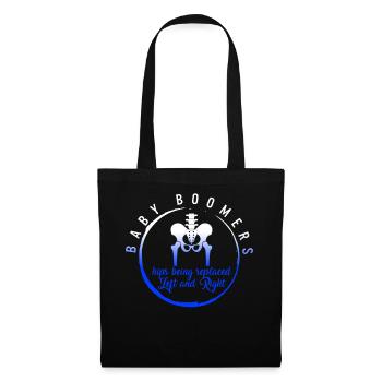 Hip Surgery Shirt, Baby Boomer Tee, Bionic Broken - Tote Bag - black - Front