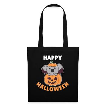 Koala Happy Halloween Citrouille Bat Costume - Sac en tissu - noir - Devant