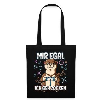 Mir Egal Ich Geh Zocken Gaming - Stoffbeutel - Schwarz - Vorne