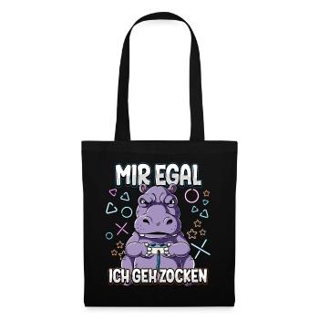 Mir Egal Ich Geh Zocken Gaming - Stoffbeutel - Schwarz - Vorne