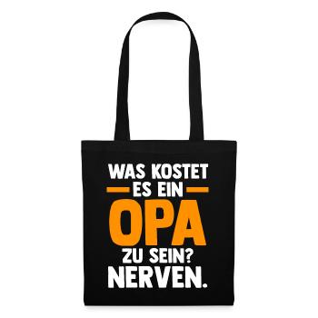 Großvater Großpapa Opi Opa - Stoffbeutel - Schwarz - Vorne