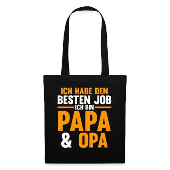 Großvater Großpapa Opi Opa - Stoffbeutel - Schwarz - Vorne