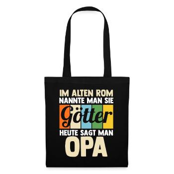 Großvater Großpapa Opi Opa - Stoffbeutel - Schwarz - Vorne