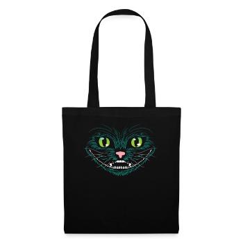 Grinse Katze - Stoffbeutel - Schwarz - Vorne