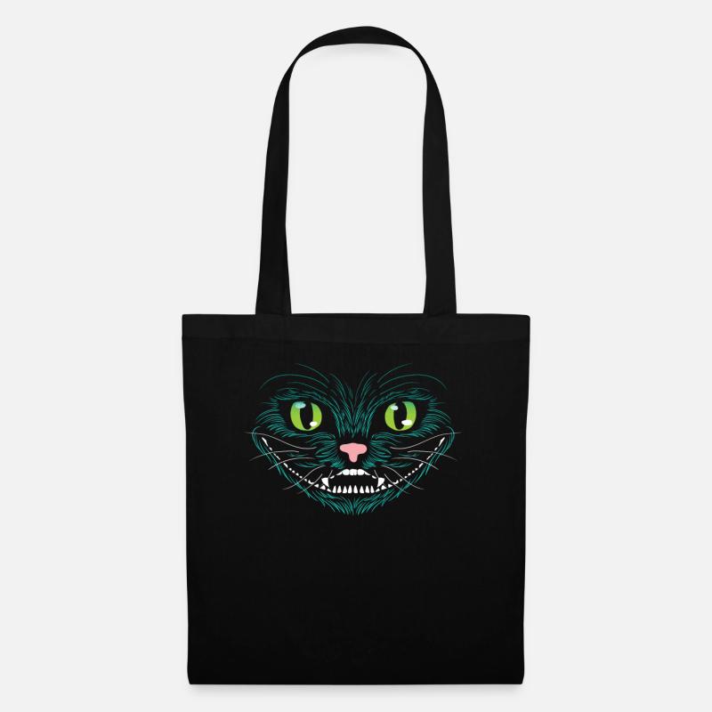 Grinse Katze - Stoffbeutel - Schwarz