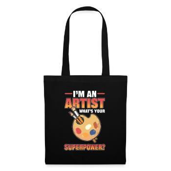 Je suis un artiste Quel est votre dessin de superpuissance - Sac en tissu - noir - Devant