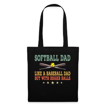 Lustiges Softball Vater Wie Ein Baseball Papa - Stoffbeutel - Schwarz - Vorne