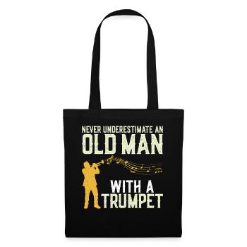 Trumpet Player Dad Father Retired - Stoffbeutel - Schwarz - Vorne