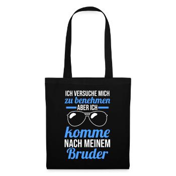 Geschwister Familie Brüder Bruder - Stoffbeutel - Schwarz - Vorne