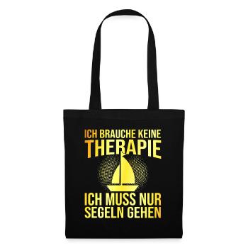 Segeln Therapie Spruch - Stoffbeutel - Schwarz - Vorne
