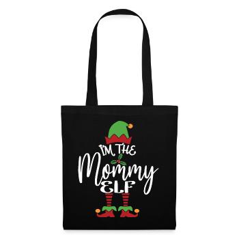 Mama Elf Niedliches lustiges passendes Weihnachtskostüm - Stoffbeutel - Schwarz - Vorne