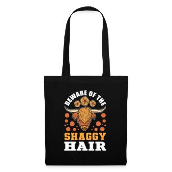 Méfiez-vous de la vache à bétail des Highlands aux cheveux hirsutes - Sac en tissu - noir - Devant