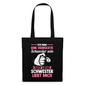 Geschwister Familie Schwestern Schwester - Stoffbeutel - Schwarz - Vorne