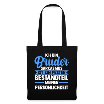 Geschwister Familie Brüder Bruder - Stoffbeutel - Schwarz - Vorne