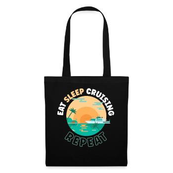 Vacances en bateau de croisière Manger dormir - Sac en tissu - noir - Devant