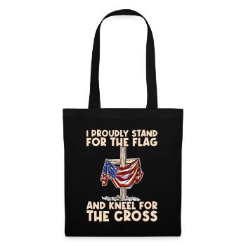 I Proudly Stand For The Flag Kneel For The Cross - Tote Bag - black - Front