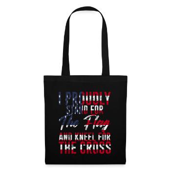 Je me tiens fièrement pour le drapeau agenouillé pour la croix 3 - Sac en tissu - noir - Devant