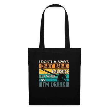 Banjo Drunk Beer Drinker Musicien Guitare - Sac en tissu - noir - Devant