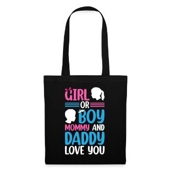 Baby Shower Baby Gender Girl Or Boy Mommy And Dadd - Tote Bag - black - Front
