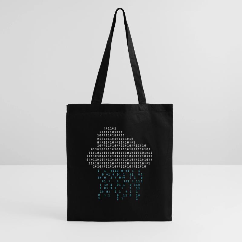 Programmer - binary code cloud rain Tote Bag