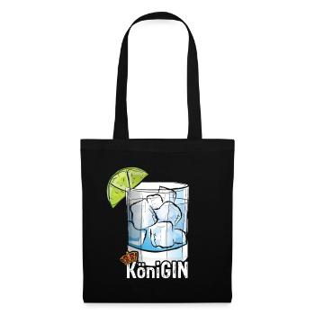 KöniGIN - Geschenk für Gin Liebhaberin Verkostunge - Stoffbeutel - Schwarz - Vorne