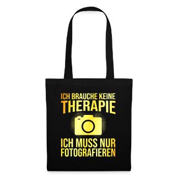 Fotografie Therapie Spruch - Stoffbeutel - Schwarz - Vorne