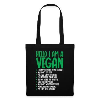 Je suis végétarien végétalien - Sac en tissu - noir - Devant