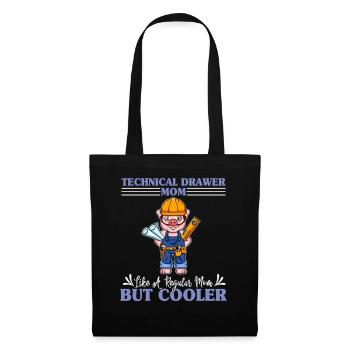 Technical Drawer Mom Like A Regualr Mom But Cooler - Stoffbeutel - Schwarz - Vorne