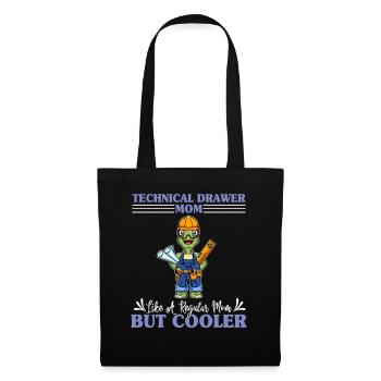 Technical Drawer Mom Like A Regualr Mom But Cooler - Stoffbeutel - Schwarz - Vorne