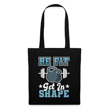 Fitness Muskeln Fitnessstudio Workout - Stoffbeutel - Schwarz - Vorne
