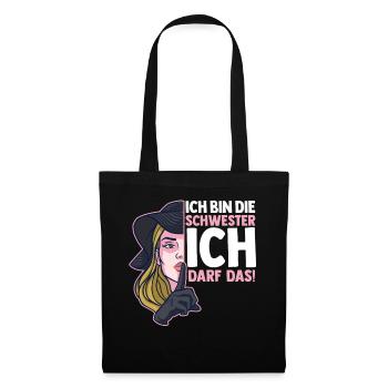 Geschwister Familie Schwestern Schwester - Stoffbeutel - Schwarz - Vorne
