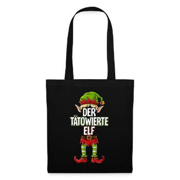 Tätowierte Elf Partnerlook Weihnachten - Stoffbeutel - Schwarz - Vorne