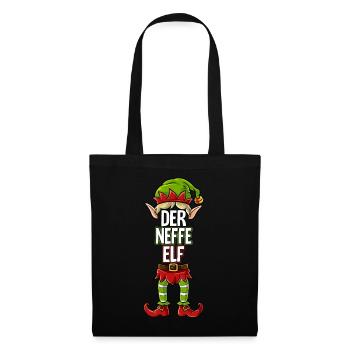 Neffe Elf Partnerlook Weihnachten - Stoffbeutel - Schwarz - Vorne