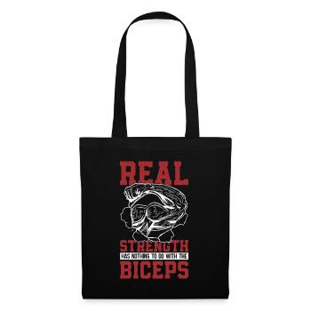 La vraie force du bras de fer est le lutteur de bras musculaire - Sac en tissu - noir - Devant