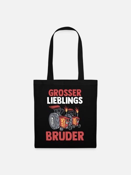 Geschwister Familie Traktor Brüder Bruder - Stoffbeutel - Schwarz