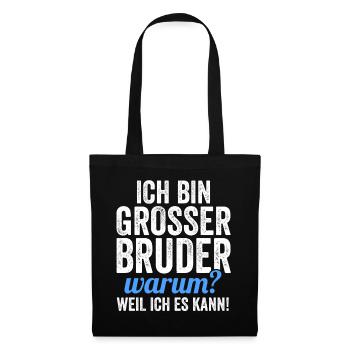 Geschwister Familie Brüder Bruder - Stoffbeutel - Schwarz - Vorne