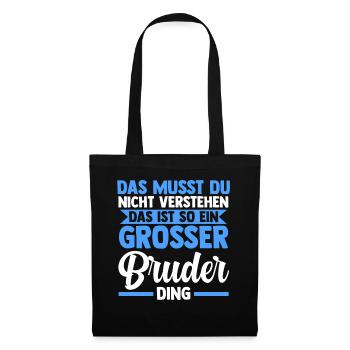 Geschwister Familie Brüder Bruder - Stoffbeutel - Schwarz - Vorne