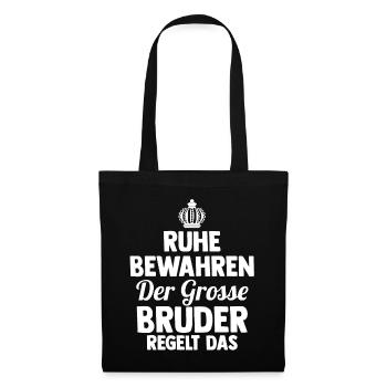 Geschwister Familie Brüder Bruder - Stoffbeutel - Schwarz - Vorne