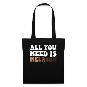 Tout ce dont vous avez besoin est de mélanine fière noire mélanée - Sac en tissu - noir - Devant